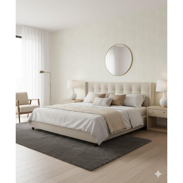 Designer Colors Off-White Feather Print Shimmer Finish Non-woven Non-pasted Wallpaper Roll