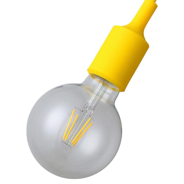 Home Design 1-Light Bright Yellow LED Mini-Pendant with Oversized
