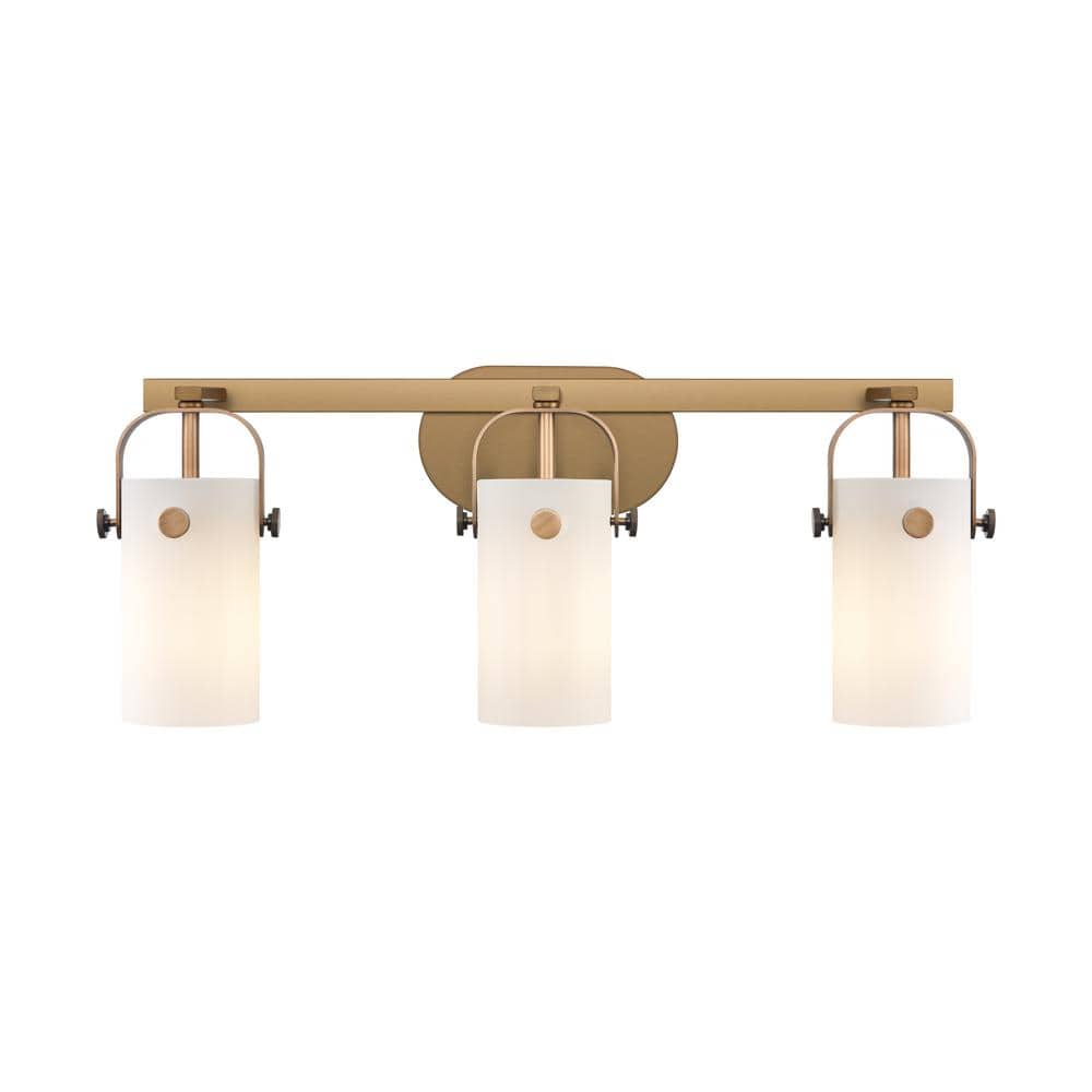 Pilaster II Cylinder 24.88 in. 3-Light Brushed Brass Vanity Light with Glass Shade price history on PriceWatchPro