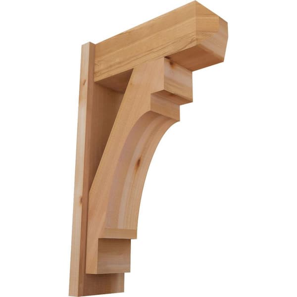 Ekena Millwork 8 in. x 32 in. x 20 in. Western Red Cedar Merced Craftsman Smooth Outlooker