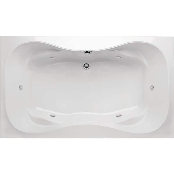Hydro Systems Studio Hourglass 72 in. Acrylic Rectangular Drop-in Whirlpool Bathtub in Biscuit