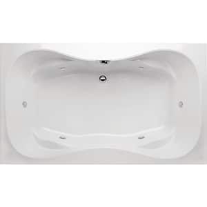 Studio Hourglass 60 in. Acrylic Rectangular Drop-in Air Bath Bathtub in White