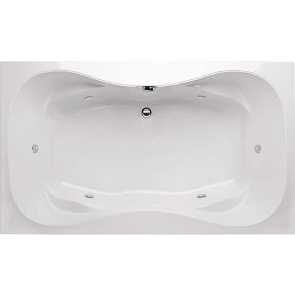 Hydro Systems Studio Hourglass 72 in. Acrylic Rectangular Drop-in Air Bath Bathtub in White