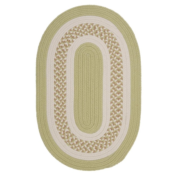Home Decorators Collection Spiral II Light Green 8 ft. x 8 ft. Round Indoor/Outdoor Patio Area Rug