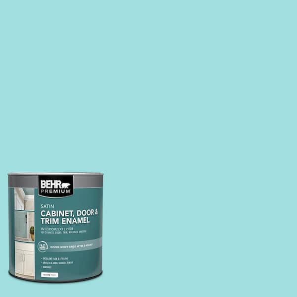 BEHR PREMIUM 1 qt. #P460-2 Tropical Waterfall Satin Enamel Interior/Exterior Cabinet, Door & Trim Paint