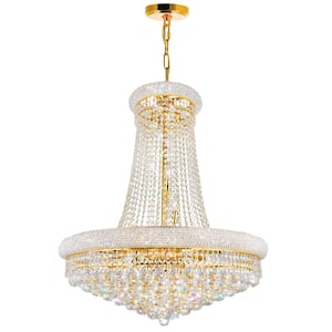 Empire 18 Light Down Chandelier With Gold Finish
