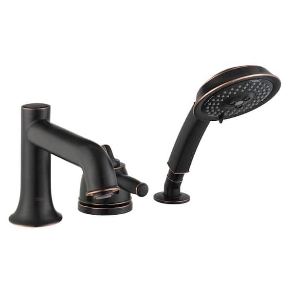 Hansgrohe Talis C Single-Handle Deck-Mount Tub Filler Trim Kit with Hand Shower in Rubbed Bronze (Valve Not Included)