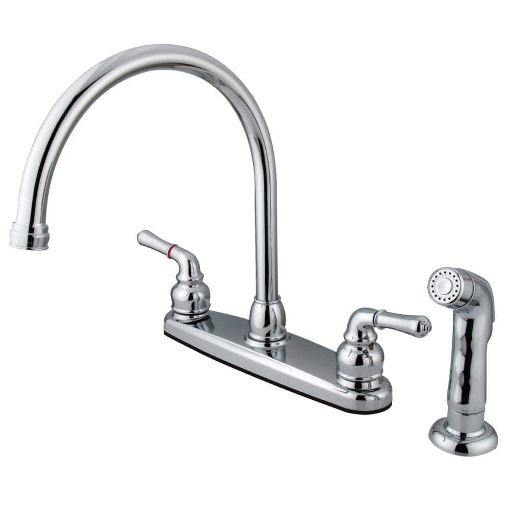 Kingston Brass Magellan 2Handle Standard Kitchen Faucet and Sprayer in