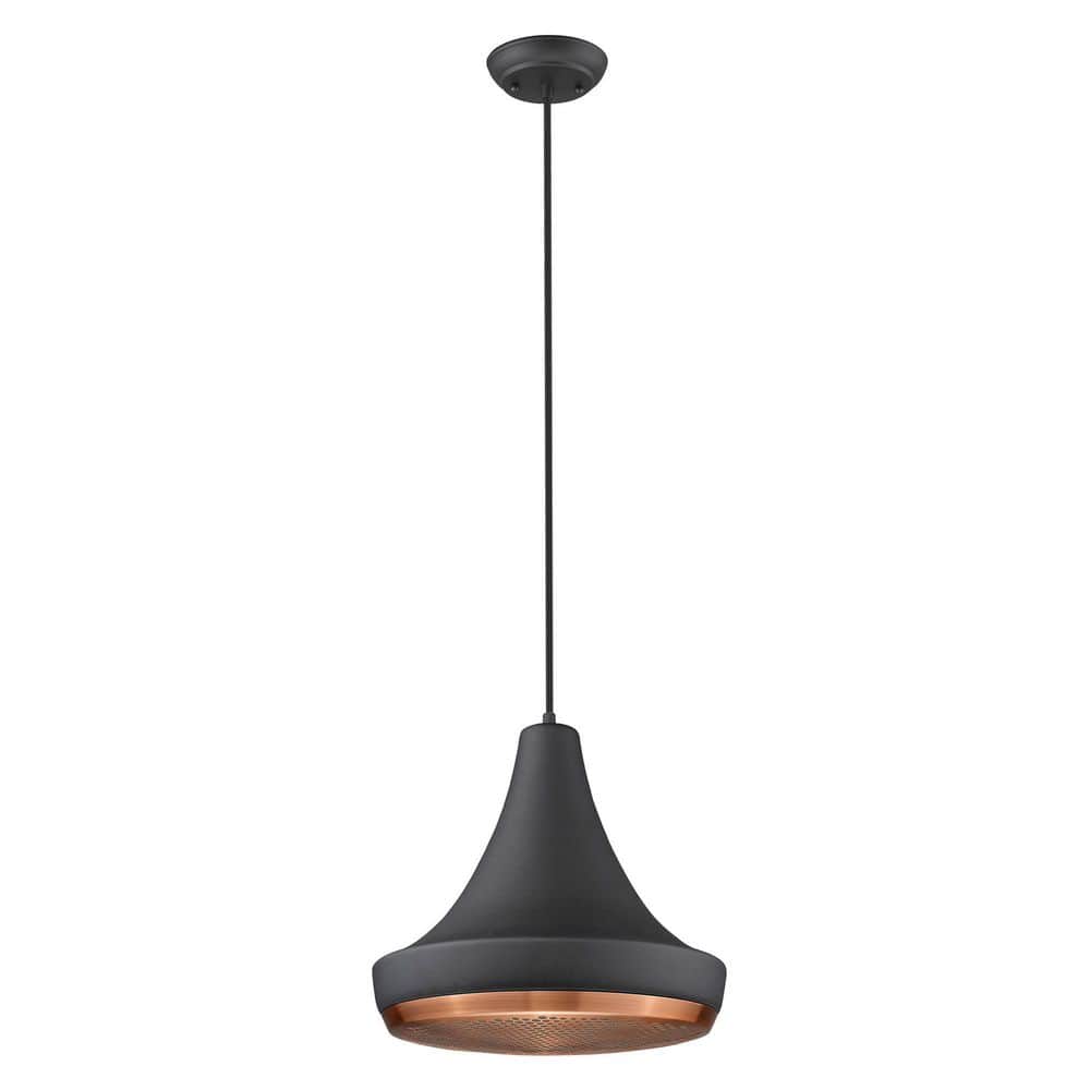 60-Watt 1-Light Black Pendant Light with Metal, No Bulbs Included price history on PriceWatchPro