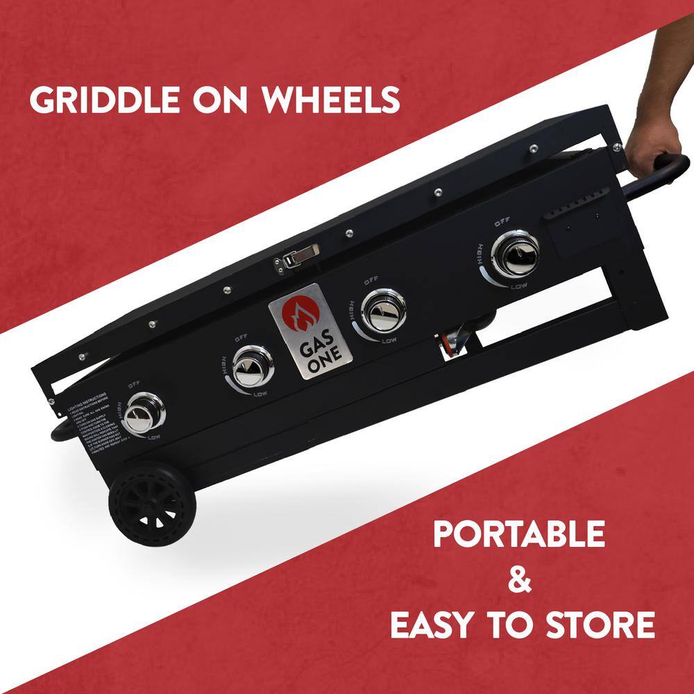 36-Inch Black Propane Gas Foldable Griddle Cooking Station