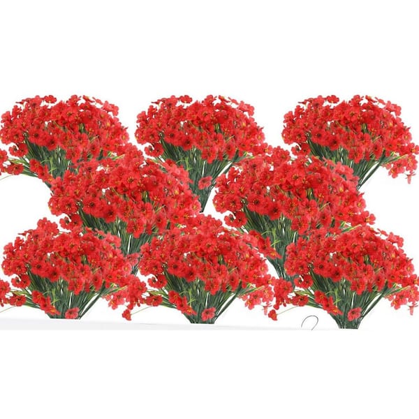 13 in. Red Indoor/Outdoor Artificial Rose Flower, 24 Bundles JOWMZ