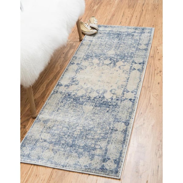 Asheville Rockwell Navy Blue 2' 2 x 6' 0 Runner Rug