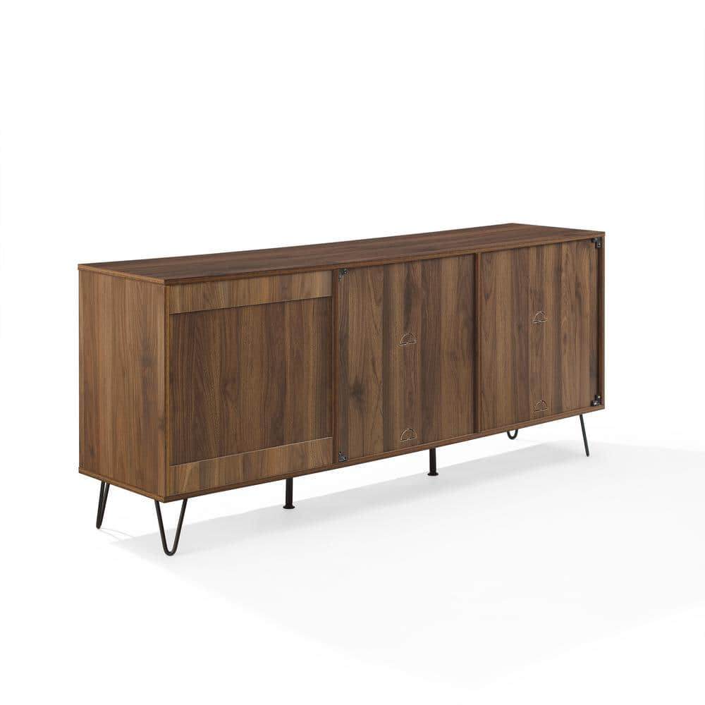 Teagan Brown Oak Mid Century Record Storage Sideboard Cabinet