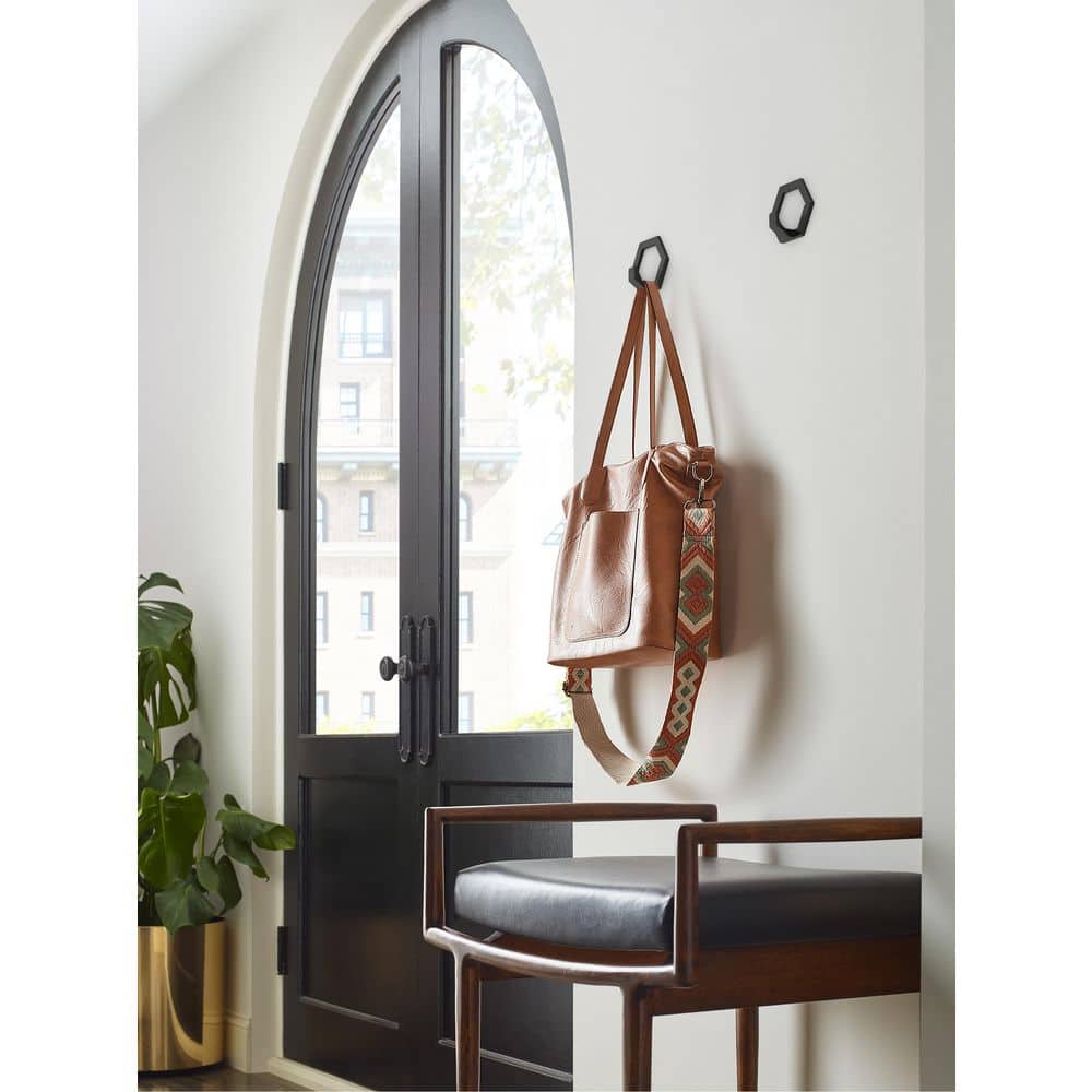Matte Black Hexagonal Single Prong Decorative Wall Hook