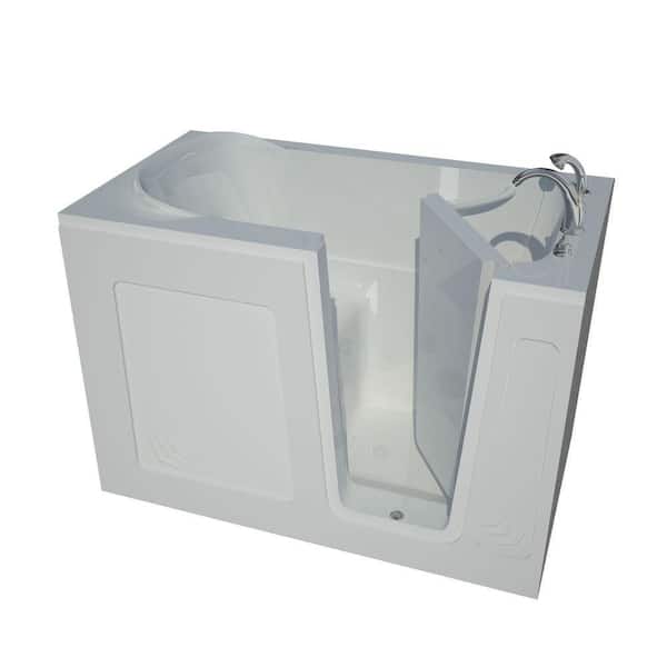 Universal Tubs Nova Heated 4.5 ft. Walk-In Non-Whirlpool Bathtub in White with Chrome Trim
