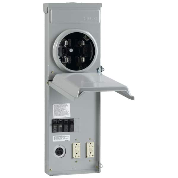 Midwest Electric Products 100 Amp 2-Space 4-Circuit Main Breaker Overhead/Underground Metered Temporary Power Panel