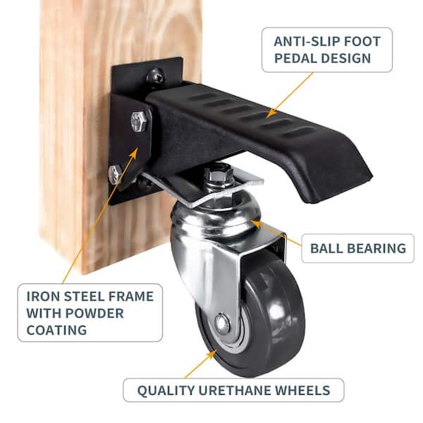 2-3/8 in. Gray Heavy-Duty Workbench Caster with 400 lb. Load Rating (4-Pack) 2-3/8 in. Gray Heavy-Duty Workbench Caster with 400 lb. Load Rating (4-Pack)