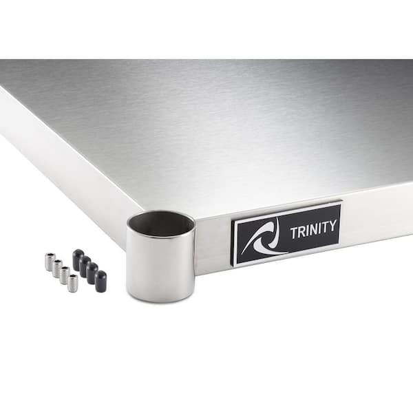 TRINITY Stainless Steel 20 in. x 17 in. Individual NSF Kitchen Utility Table Shelf