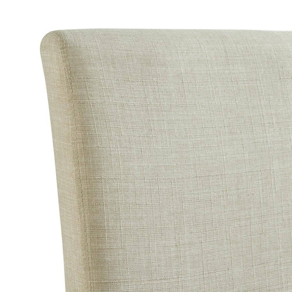Gray Linen Upholstered Wood Side Chair Set
