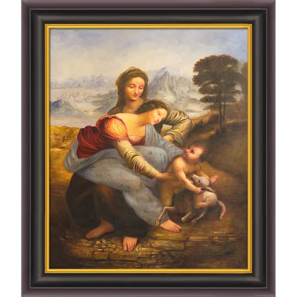LA PASTICHE Virgin and Child by Leonardo Da Vinci Opulent Framed People Oil Painting Art Print 26 in. W. x 30 in.