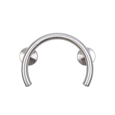2-in-1 13.25 in. x 1.25 in. Shower and Tub Grab Ring with Grips in Brushed Nickel