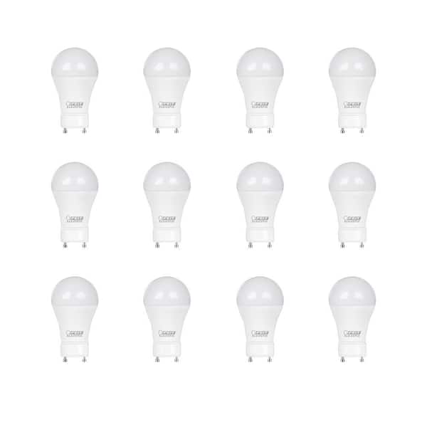 Feit Electric 60-Watt Equivalent A19 Dimmable CEC 90+ CRI GU24 Base LED Light Bulb with Selectable White 2700K/3000K/5000K (12-Pack)