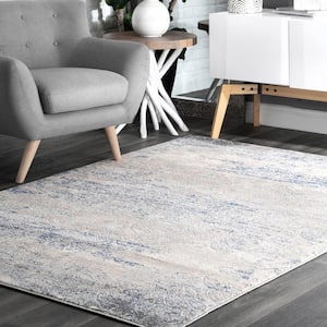 Twilight Tribal Distressed Silver 9 ft. x 12 ft. Indoor Area Rug