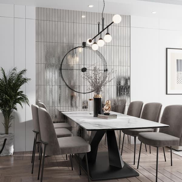 Valenza 2 in. x 16 in. Glossy Silver Metallic Ceramic Zellige Subway Wall Tile (10.76 sq. ft./case)-50 Pack