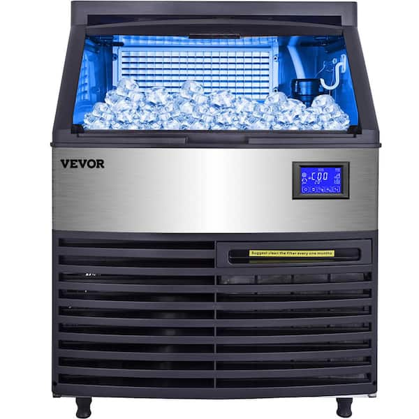 VEVOR 320 lb. / 24 H Commercial Freestanding Stainless Steel Ice Maker with  77 lb. Storage Bin ETL Approved in Silver ZBJ130KGSYPPSB001V1 - The Home  Depot