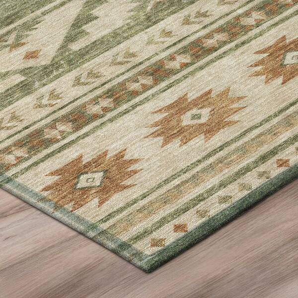 Chantille Machine Washable Indoor/Outdoor Abstract ACN3075 Sage 2 ft. x 7 ft. Runner Rug