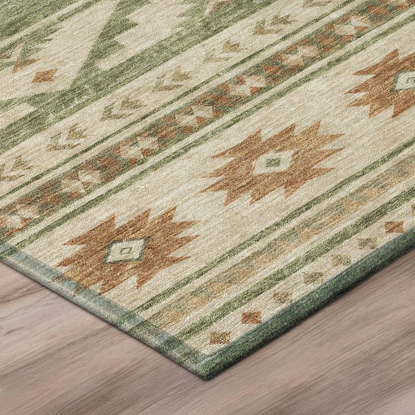 Chantille Machine Washable Indoor/Outdoor Abstract ACN3075 Sage 3 ft. x 4 ft. Area Rug