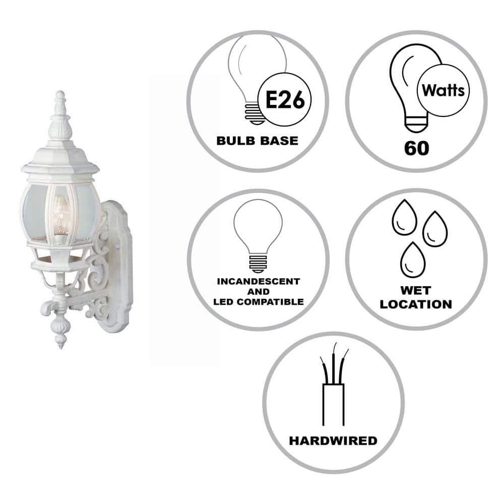 Francisco 20.5" White Classic Lantern Wall Sconce