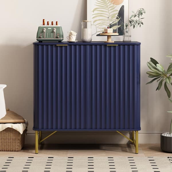 2-Door 31.75 in. D x 15.75 in. W x 31.5 in. H Accent Cabinet Bedroom Living Room Storage Cabinet with Shelves Blue