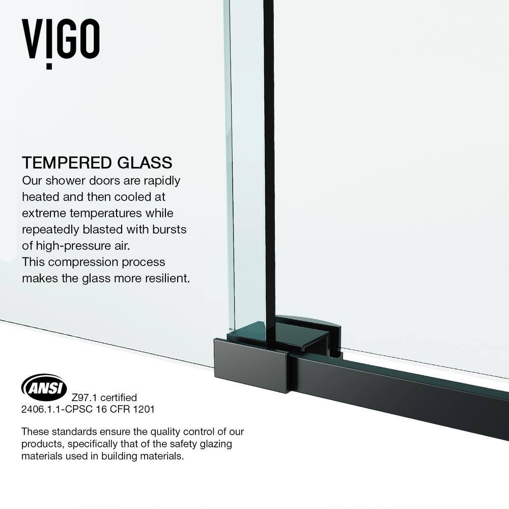 Luca 60" Matte Black Frameless Sliding Tub Door with Clear Glass
