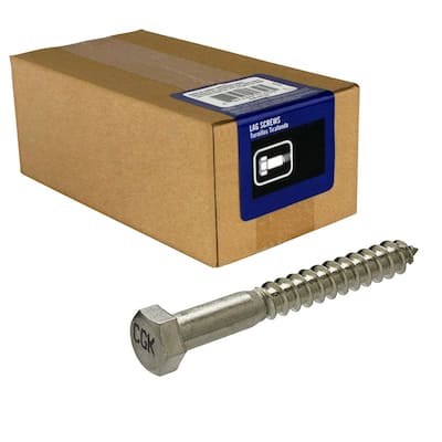3/8 in. x 6 in. Stainless Steel Hex Lag Screw (5-Pack)