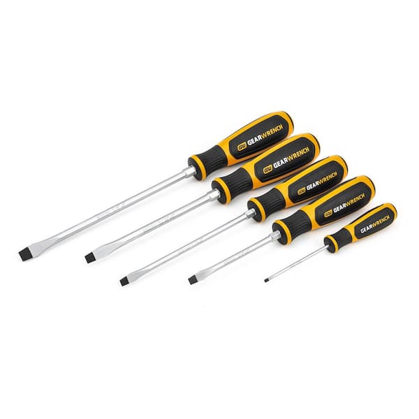 GEARWRENCH Slotted Dual Material Screwdriver Set (5-Pieces)