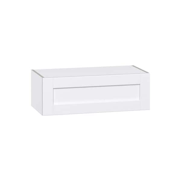 Milton 30 in. W x 14 in. D x 10 in. H Assembled Shaker Wall Bridge Kitchen Cabinet in Bright White with Lift Up Door
