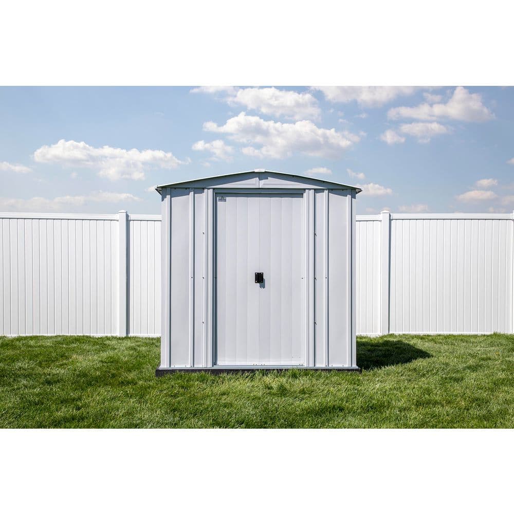 6 ft. x 7 ft. Flute Grey Galvanized Steel Storage Shed