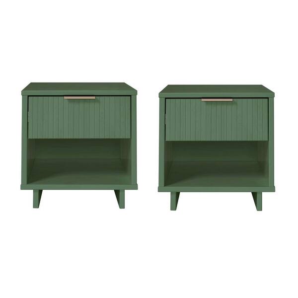 Manhattan Comfort Granville Sage Green 1-Drawer 18.11 in. W Modern