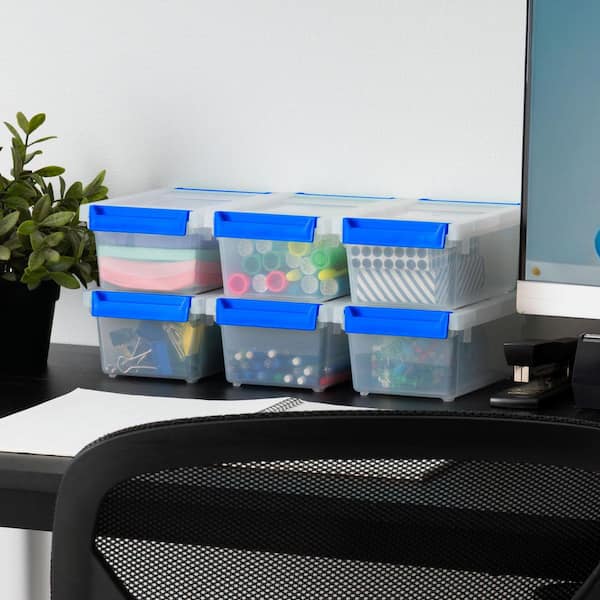IRIS 1 qt. Plastic Storage Clip Box, Clear (6-Pack) 500607 - The