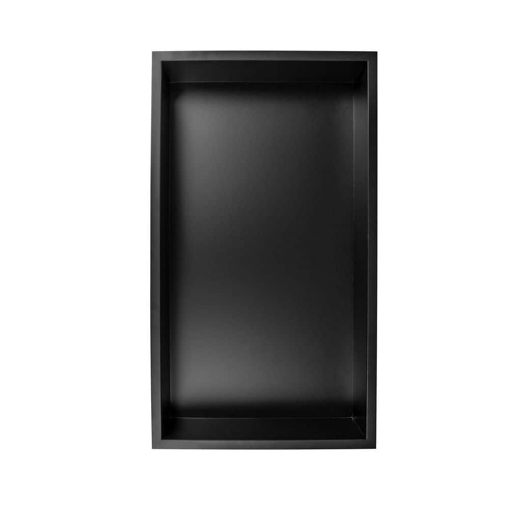 25.3 in. W x 13.3 in. H x 4 in. D Stainless Steel Shower Niche Single Shelf in Matte Black price history on PriceWatchPro