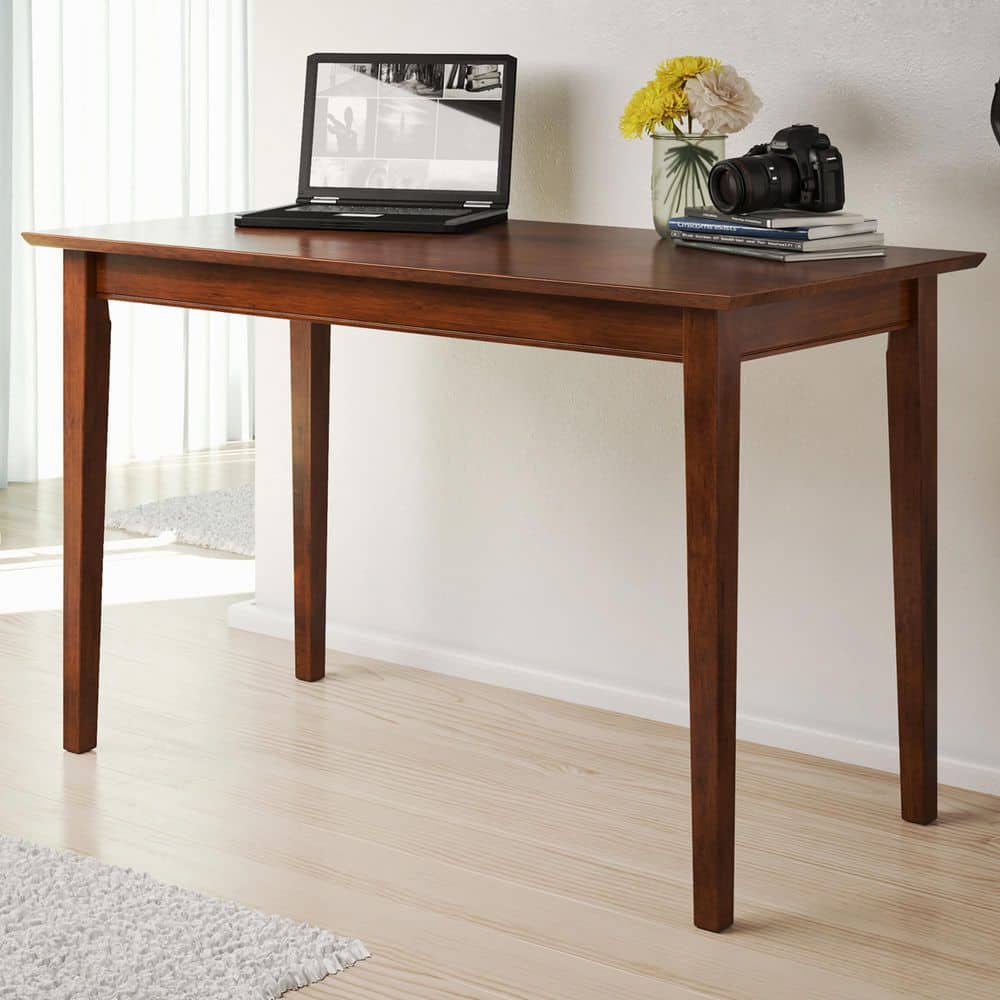 AFI 48 in. Rectangular Walnut Writing Desk with Solid Wood