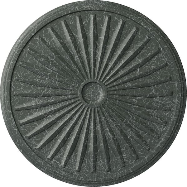 Ekena Millwork 1-3/8" x 33-1/8" x 33-1/8" Polyurethane Leandros Ceiling Medallion, Athenian Green Crackle
