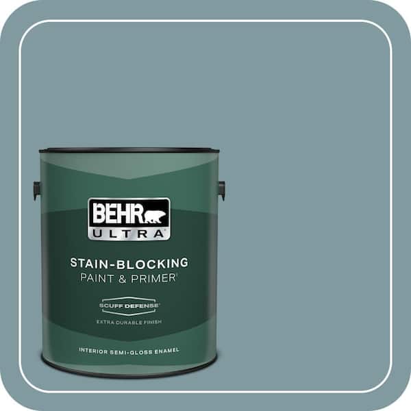 BEHR ULTRA 1 gal. #ECC-56-3 Lake View Extra Durable Semi-Gloss Enamel Interior Paint & Primer