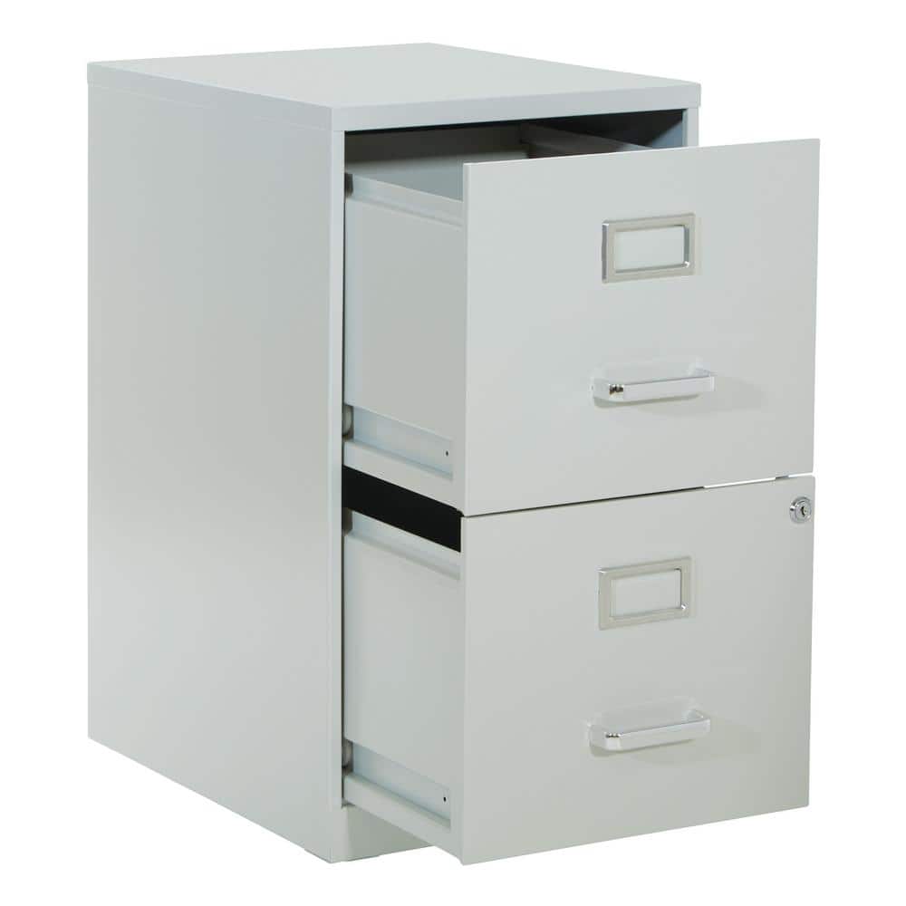 Gray 2 Drawer Lockable Metal File Cabinet