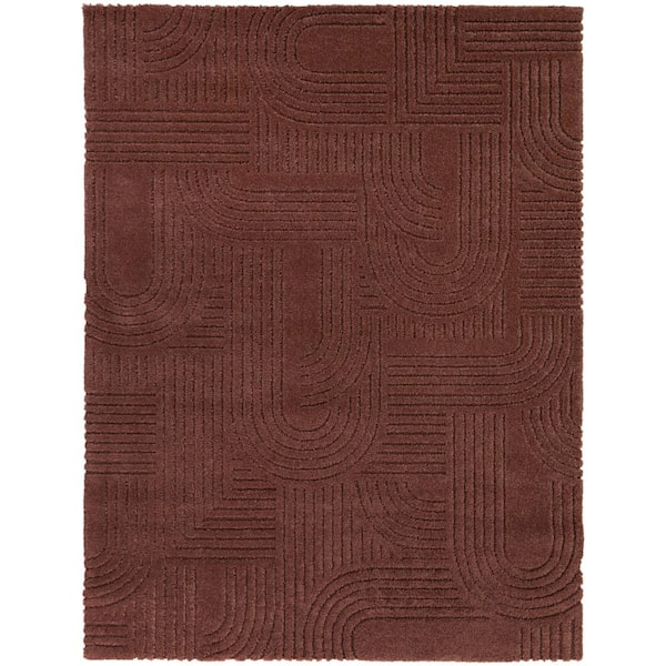 Hazen Wine 5 ft. x 7 ft. Stripe Area Rug