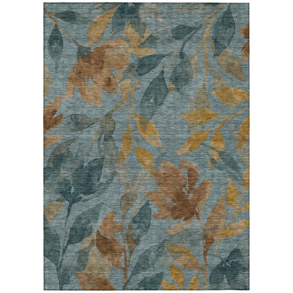 Chantille Machine Washable Indoor/Outdoor Abstract ACN2960 Teal 9 ft. x 12 ft. Area Rug