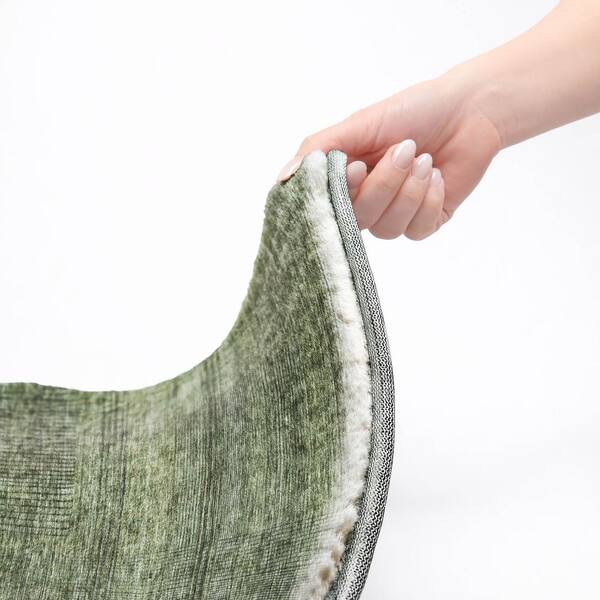 Dream Shag Premium Machine Washable Abstract ADS820 Olive 10 ft. x 14 ft. Area Rug