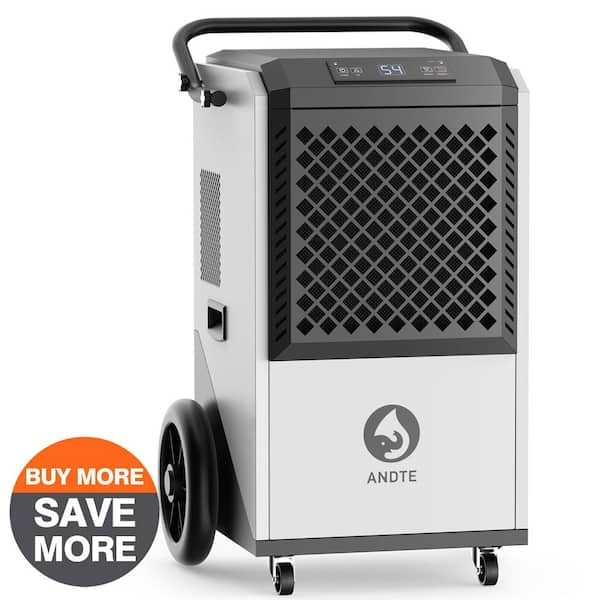 250 pt. 8,000 sq.ft. Commercial Dehumidifier for Basement in White, High Efficiency Compressor
