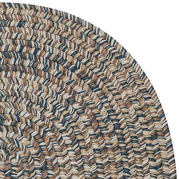 Carrington Tweed Navy and Tan 14 ft. x 18 ft. Oval Indoor/Outdoor Area Rug